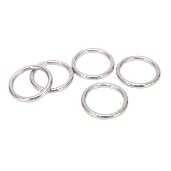 5 stk 304 rustfrit stål runde O-ringe til flere formål sømløs svejsning O-ring til yogaringer Hængekøje sejlads dykning 5x35 mm