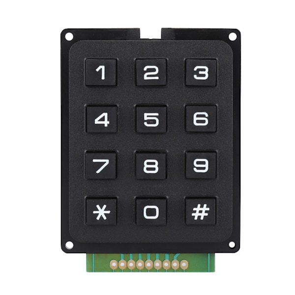 Tastaturmoduler med 12 taster 3x4 Trykknapper Eksternt tastatur for MCU