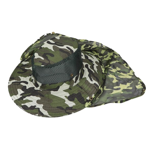 Bucket Hat Fiskeri Solbeskyttelse Udendørs Fiskehætte Camouflage Græsgrøn