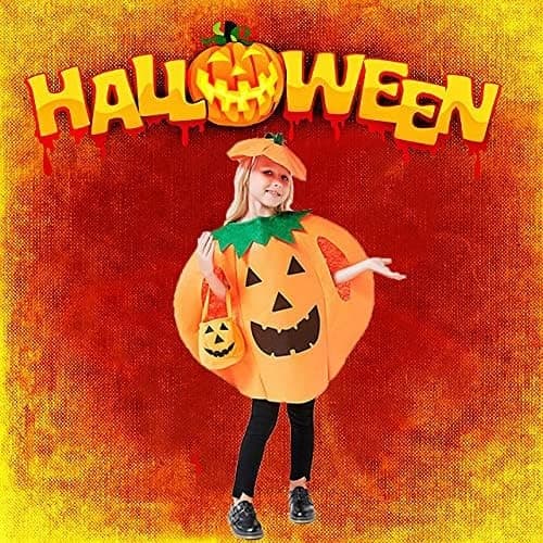 Halloween Græskar Kostumer, Halloween Børnetøj Græskar Tøj Performance Tøj, 1*Græskar Kostumer+1*græskar hat
