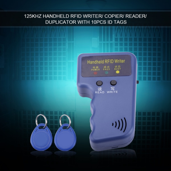 125KHz handhållen RFID-skrivare/kopiator/läsare/duplikator med 10st ID-taggar