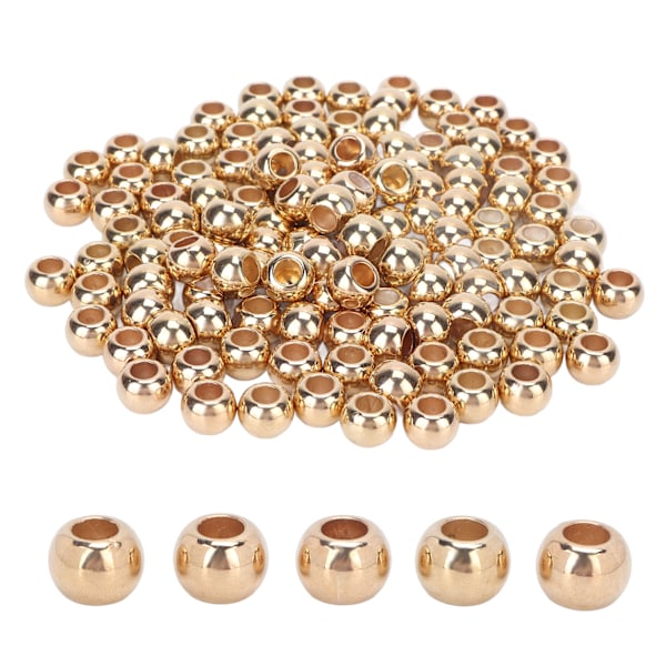 200 st Resin Pärlor Bred Användning Glansig Yta Robust Hållbar Livfull Färg Hantverkspärlor för Smycken Kläder Väska 12mm Guld