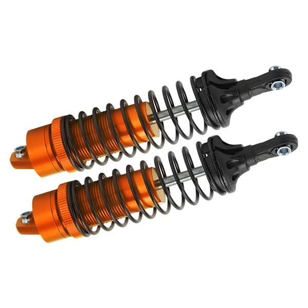 2 kpl alumiiniseos etu- ja takaiskunvaimentimet JLB 1/10 autojen ja kuorma-autojen sarjaan, oranssi