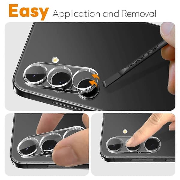 NORTHJO Camera Lens Protector for Samsung Galaxy S25 FE, Tempered Glass, HD Clear 3D Full Coverage