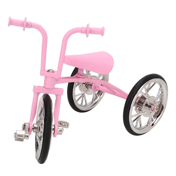 Pink Look Legetøjs Trehjulet Cykel Model Simuleret Design Trehjulet Cykel Ornament Slidstærk Legering DIY Legetøjs Trehjulet Cykel Ornament til Samling