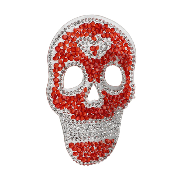 Stryge-patches Rødt Kranie Mønster DIY Fremstilling Rhinestone Dekorativ Praktiske Patches Syning til Hatte Tasker