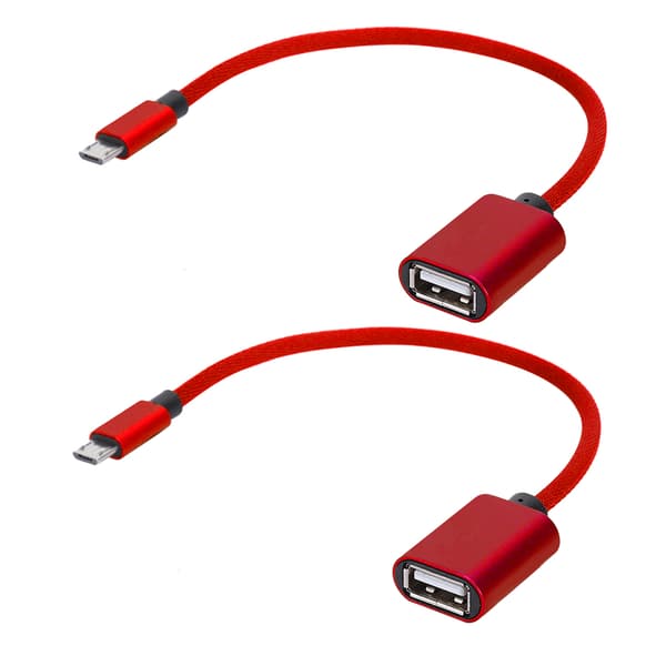 Type-C OTG Datakabel USB Adapter OTG Adapter Konverter Micro USB Kabler AUX Lydkabel Adapter for Android Rød