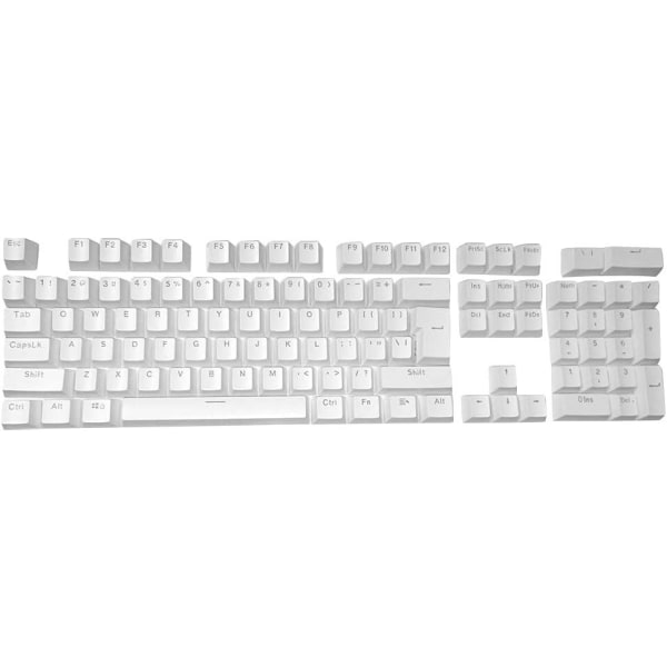 Hvid-universal 104 nøglesæt tastaturhætte ABS farverig baggrundsbelyst erstatningsnøgledæksel til mekanisk tastatur