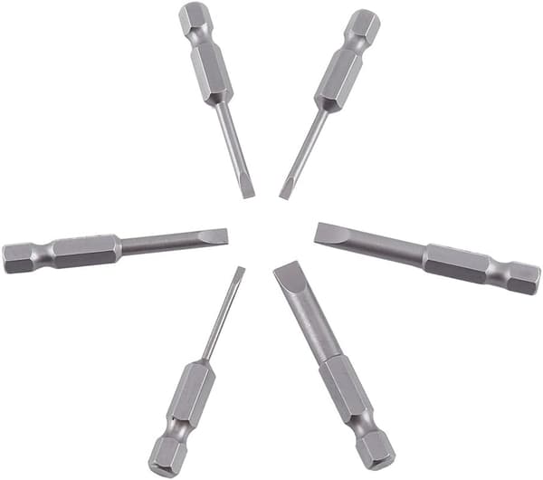 4 st Magnetiska Stål S2 Platt Skruvmejselbitar 1/4\" 100mm