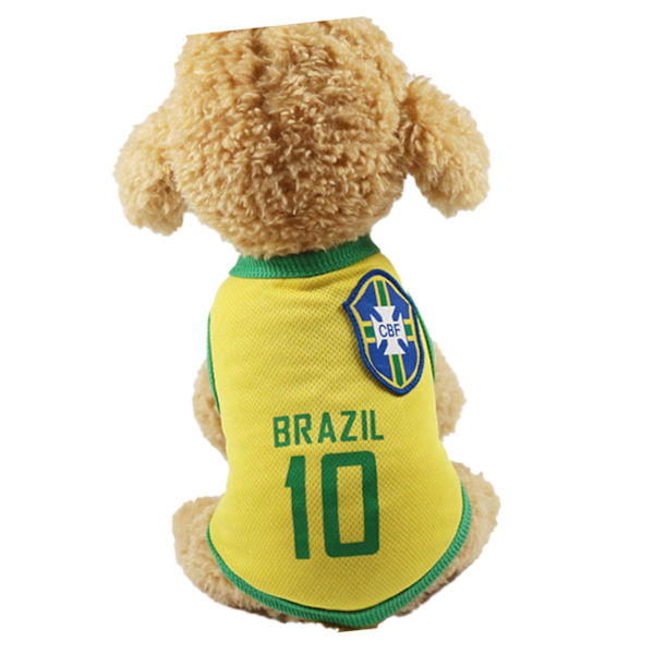 Hunde VM T-skjorte Lysende Søt Mesh Myk Pustende Hund Sommervest for Hunder Valp Gul 10 Brasil XL
