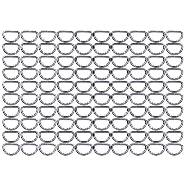 100 st D-ringar Slitstarka Tåliga Lätta att Byta Bekväma Praktiska Kompakta Väskspännen för Halsband Grå 2x15x10mm