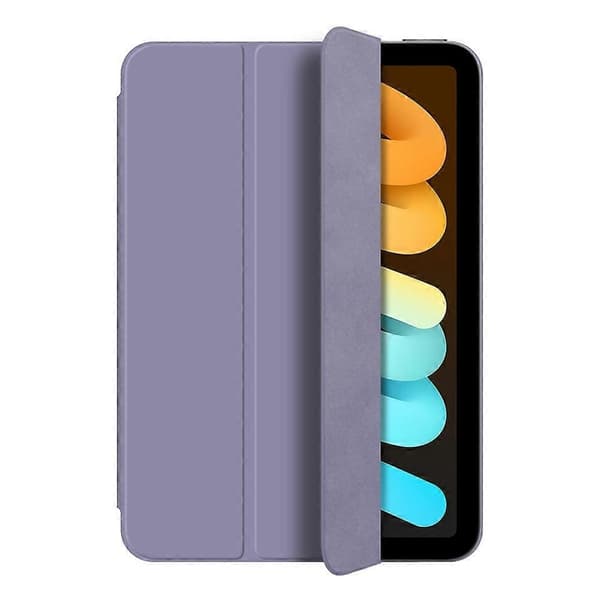 Case for iPad mini (2024) Magnetic Attachment PU Leather Tri-Fold Stand Shockproof Protection - Purple