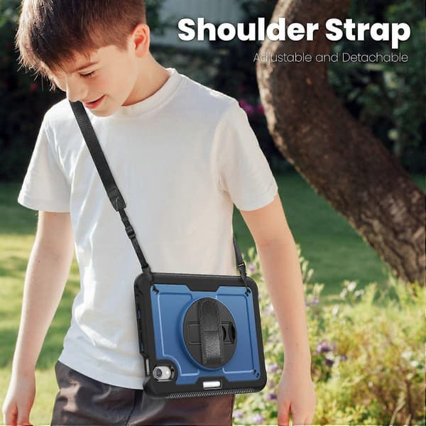 Case with Stand for iPad mini (2024)/(2021) PC+TPE Tablet Protection with Hand Strap and Shoulder Strap