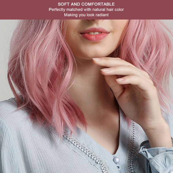 Pink Pastelli Short Bob Curly Wavy Peruukki - Synteettinen Cosplay-asu naisille