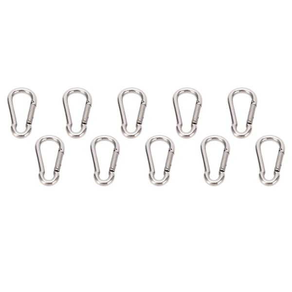 10 stk Karabinkrok Spring Snap Hook Heavy Duty Hurtigkobling 304 Rustfritt Stål for Fuglematere 8MM