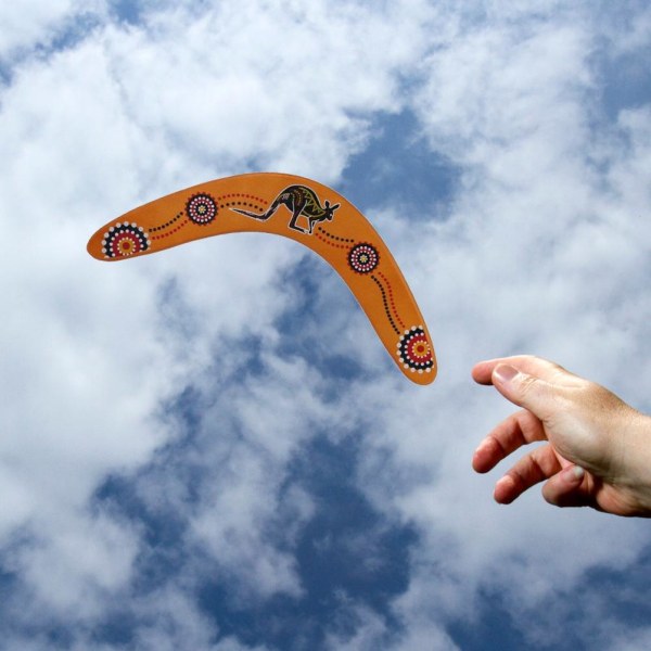 Bumerang av tre for tenåringer og voksne V-formet Boomerang Kastfangst Utendørsspill Barn som kaster sportsleketøy