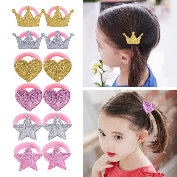 12 frostede krone tiaraer for barn - tilfeldige farger, hårtilbehør til barn, små hårtilbehør for babyer, jenter, barn og kvinner