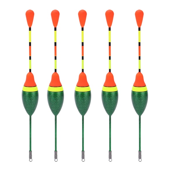 5 st Fiskeflöter Bobbers Högkänslig plastfjäder Oval sticka Slipflottor Fiskeredskap Tillbehör