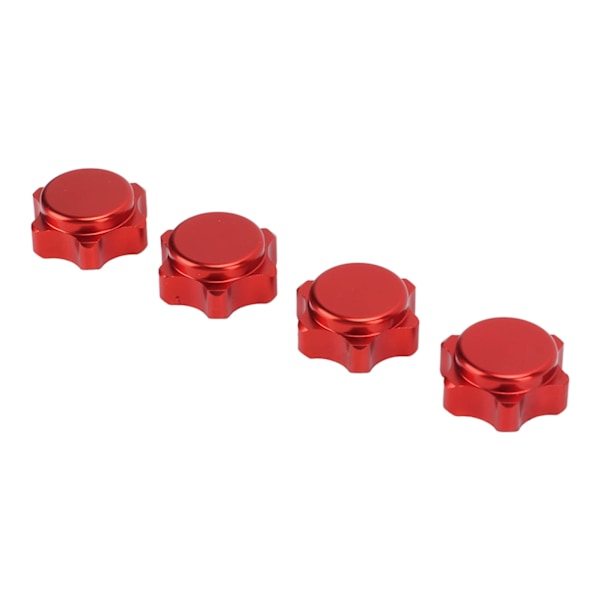 4 stk 17mm aluminium støvtette muttere Deksel for 1/8 fjernstyrt Bilhjul Felg Navmuttere Deksel Rød