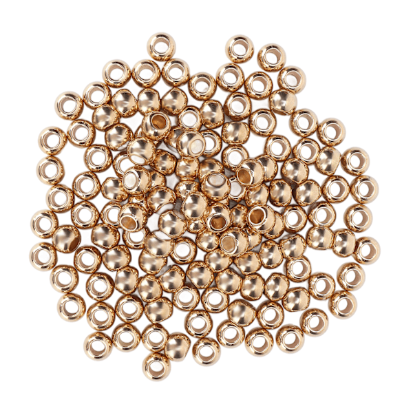 200 st Resin Pärlor Bred Användning Glansig Yta Robust Hållbar Livfull Färg Hantverkspärlor för Smycken Kläder Väska 12mm Guld