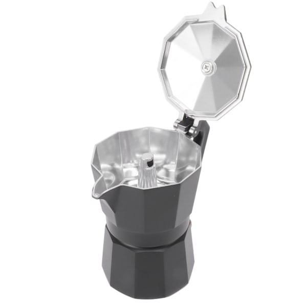 Komfur Moka Pot Italiensk Håndbrygget Kaffemaskine Aluminiumlegering Køkken DIY Tilbehør Sort 150ml