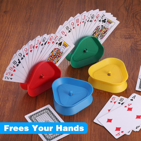 Håndfri Triangle Poker-kortholder - sett med 4