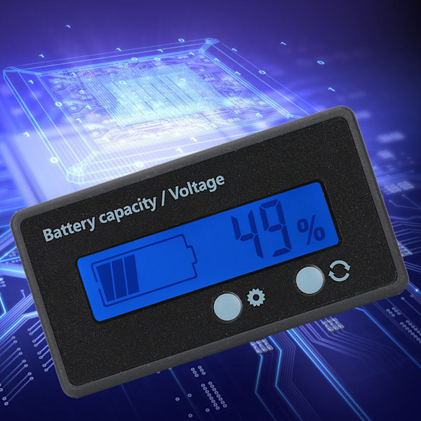 GY-6GS PCB HTN Vandtæt Batterikapacitetsmonitor Indikator LCD Display 12-84V Blå