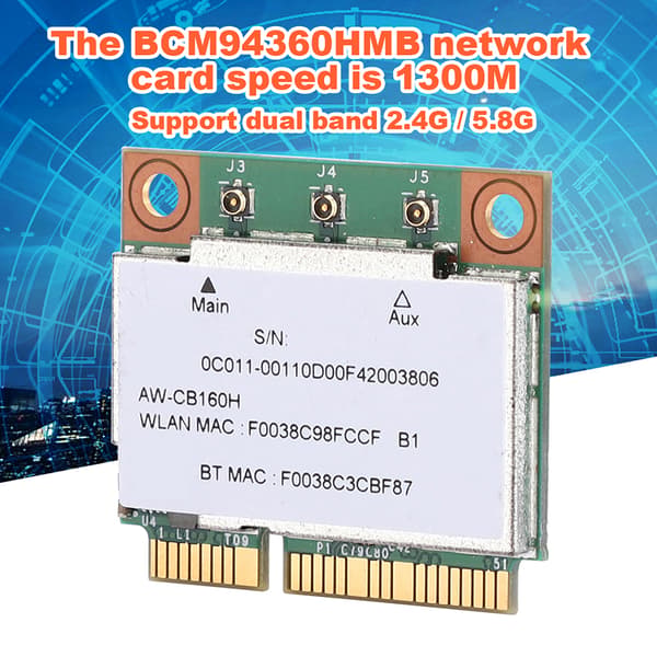 Netværkskort Gigabit AC1300M MINI PCI E Interface Support til Bluetooth 4.0 BCM94360HMB