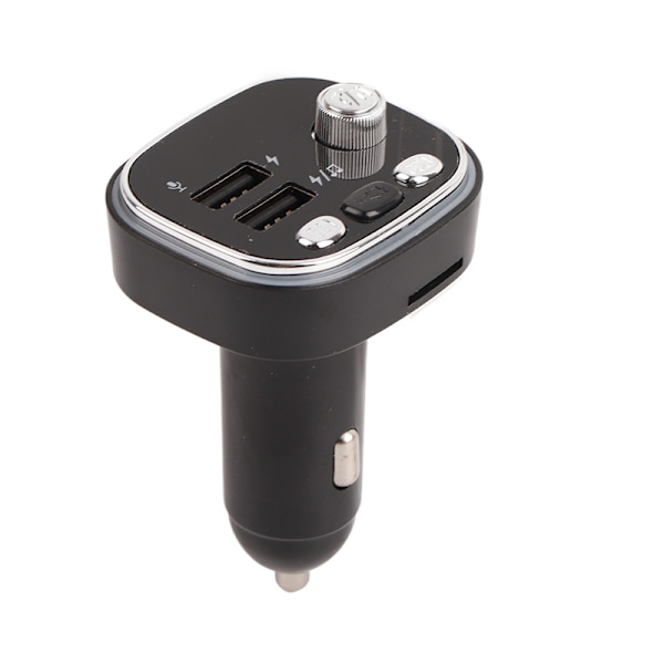 Bil Bluetooth Afspiller 2 USB Porte Oplader 7 Farvede Lys FM Sender Til Håndfri Opkald Sølv