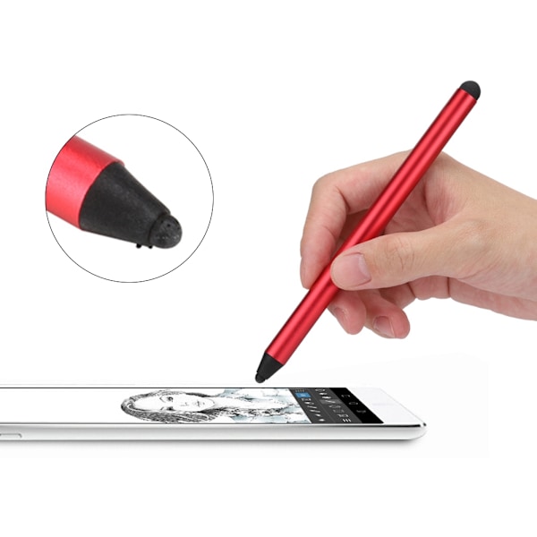 Dobbel bruk Kapasitiv Universal Touch Screen Penn Stylus For Alle Mobiltelefoner Nettbrett (Rød)
