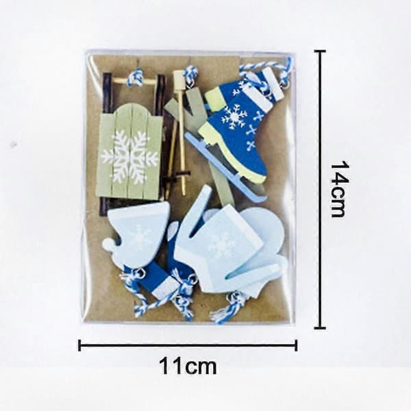6-piece Mini Christmas Tree Ornament Set - Rustic Seasonal Decor for Festive Tree