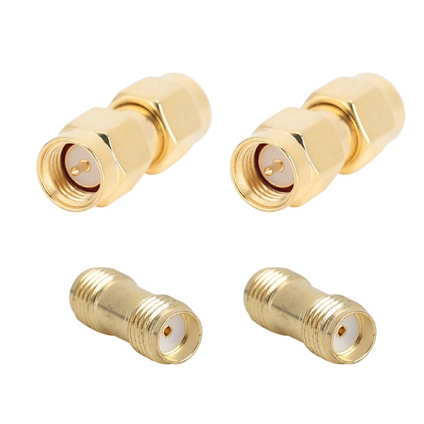 2 stk. SMA Han til Han Dobbelt Pass Adapter 2 stk. SMA Hun til Hun Dobbelt Pass Konnektor Gylden