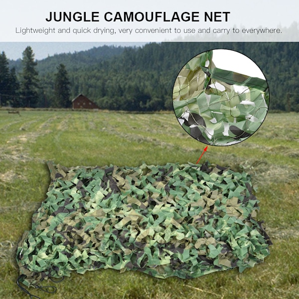 Army Jungle Kamouflage Nät Jakt Skytte Fiske Skydd Dölj nät (1,5M*7M)