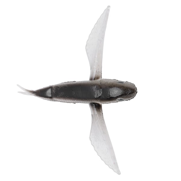 Fiskelokk Flyvefiskform kunstig lokke Myk silikonlokk for sjøvannsbåtfiskeSvart