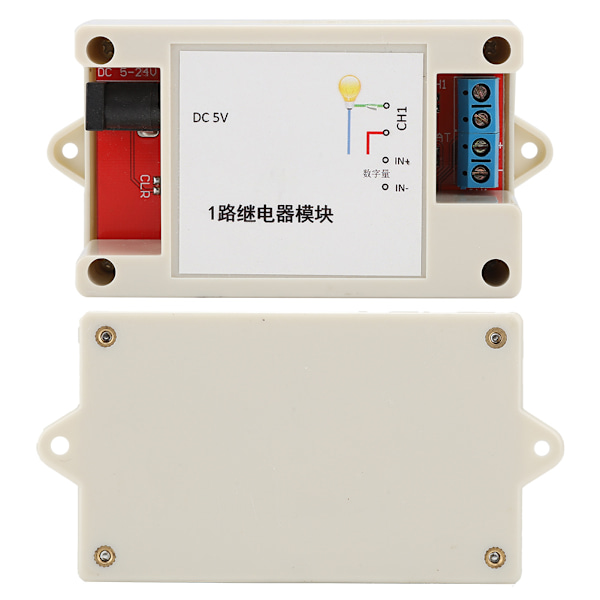 ESP8266 1 Kanal WiFi Relæmodul DC 5V-24V Med Kabinet Optisk Koblingsisolation