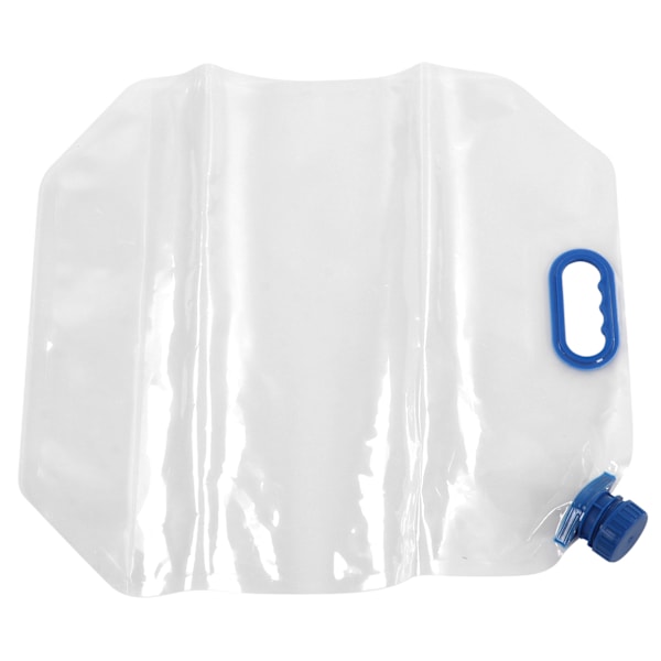 15L hopfällbar vattenbehållare Transparent PVC Återanvändbar frysbar vattenbehållare för nödsituationer utomhuscamping Blå