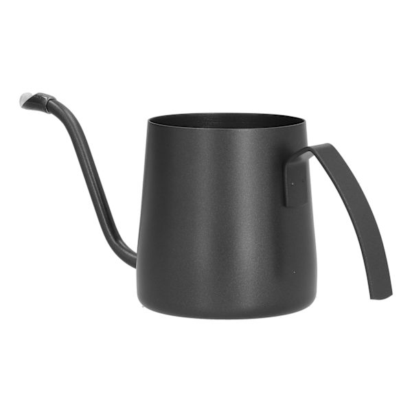 Kaffe Kanna Rostfritt Stål Lång Smal Pip Gås Hals Obelagd Tekanna för Hem Svart 350ml