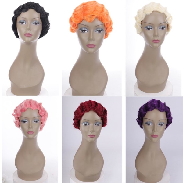 Europeisk og amerikansk klassisk parykk for kvinner med kort krøllet hår