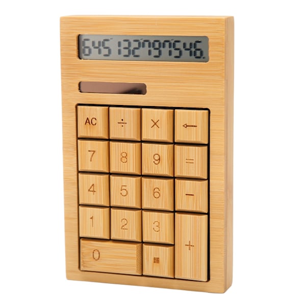 Puinen laskin aurinkokennolla ja paristolla, 18 näppäintä, suuri LCD-näyttö, 12-numeroinen laskin toimistoon, kouluun ja kotiin