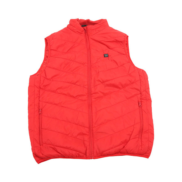 Elektrisk opvarmet vest - hurtig opvarmning let vaskbar vest til mænd kvinder (rød, 3XL)