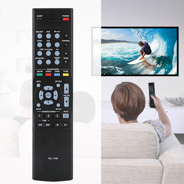 ABS Holdbar Sort Effektforstærker Controller Fjernbetjening Erstatningstilbehør til DENON RC-1169