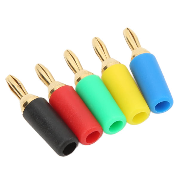2 sett bananplugg 2,5 mm/0,1 tommer 4 blad Type 5 Farger Skrudd Sveiset Feste Messing Gullbelagt elektrisk kontakt