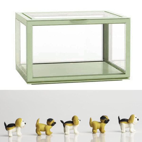 Figur Organizer Skrivebord Dukke Akryl Vitrine Høj Transparens Forseglet Støvtæt Show Case Lysegrøn