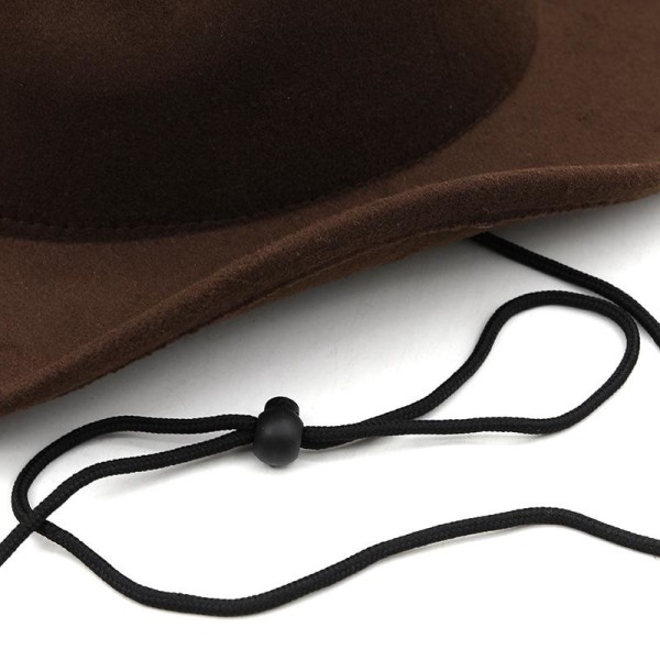 Cowherd Western cowboyhat ulden jazztophat til mænd og kvinder (kaffefarve)