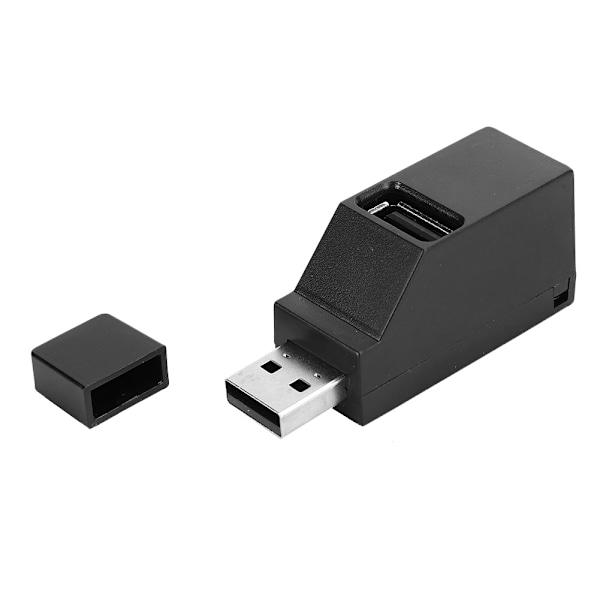 3 i 1 USB2.0 Splitter Hub ABS Mini Direkte Plug-In Extender Computertilbehør (Sort 2.0)