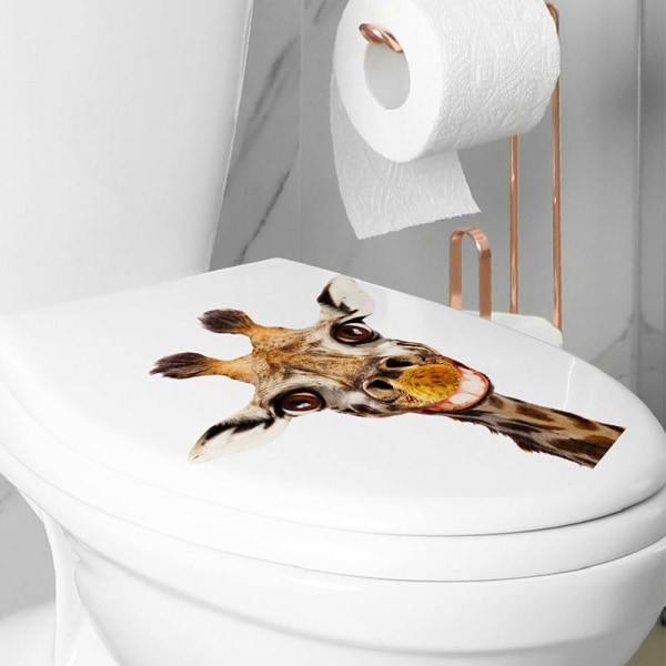 Sarjakuva söpö omituinen kirahvi Tee kylpyhuone makuuhuone wc kodin sisustus seinätarrat itsetarrat