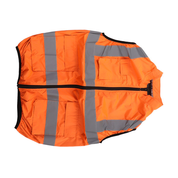 Svalkande väst sommar kylfläkt väst luftkonditionerad reflexremsa uppladdningsbara arbetskläder 5V fluorescerande orange XXL