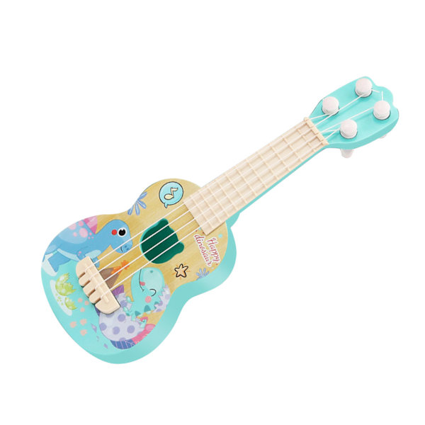 Toddler Ukulele Gitarr Leksak Tecknad Mini 4 Strings Barn Barn Utbildning Lärande Musikinstrument Dinosauriemönster