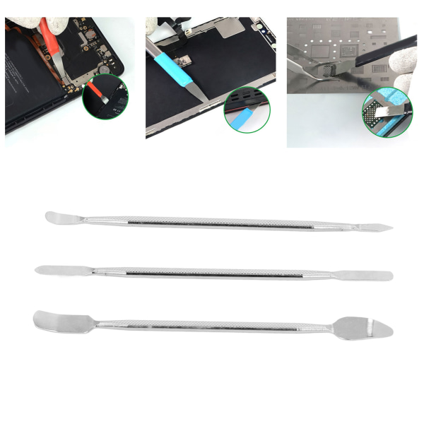 3 stk Metal Spudger 2 Ender Reparationsåbning Pry Tool Kit Universal til mobiltelefon Tablet Laptop