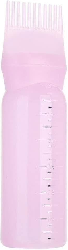 (Pink) 3-pack Applicator Bottle - Hair Dye Comb - Basic Hair Dyeing Tool - Root Applicator